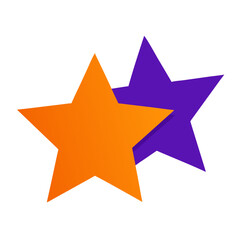 Overlapping orange and purple stars