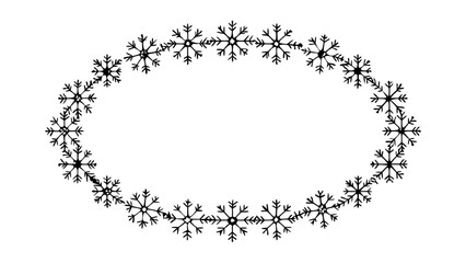 Oval floral frame with daisy-like flower symbols