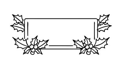 Christmas holly frame with rectangular label