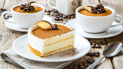 Delicious Tiramisu Cake and Coffee A Sweet Treat for a Delightful Break