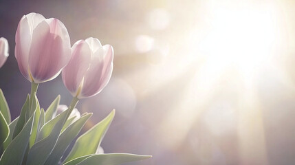 Delicate Tulip Bloom Capturing the Softness and Grace of Springtime in a Sun-Kissed Garden