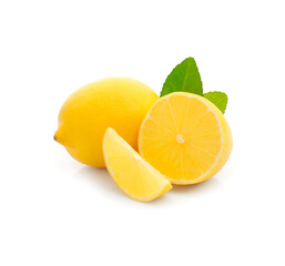 Sweet lemons fruits with leaves