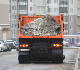 Snow removal and transportation from the city streets, John Reed Street, Saint Petersburg, Russia, November 26, 2025