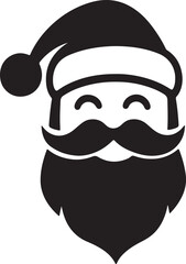  santa face logo icon silhouette vector, christmas santa face clean silhouette vector illustration
