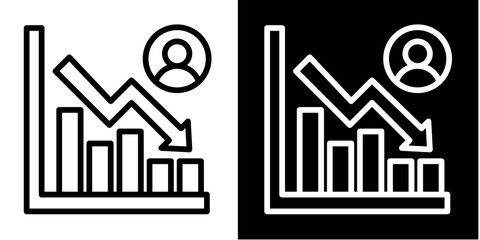 Bar Chart Icon Set White Style Collection
