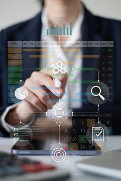 Programmer work bringing new technology innovation ai artificial intelligence workflow automation flowchart system diagram algorithm into business project management improve efficiency productivity