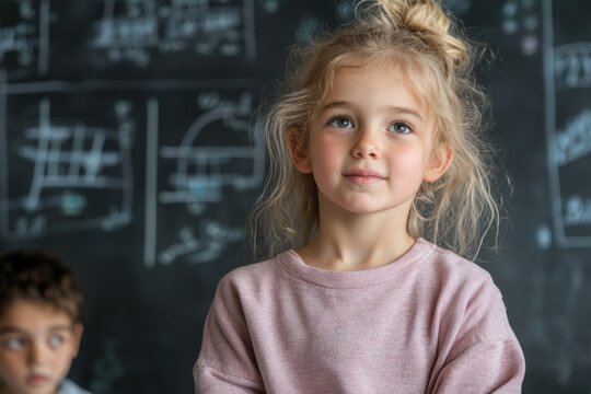 Teacher guiding students through a math lesson in classroom - Powered by Adobe