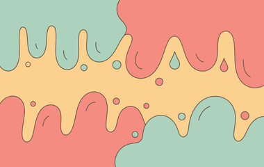 Abstract background with dripping paint in pastel colors with small circles and rounded shapes art