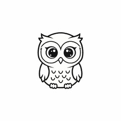 Cute cartoon owl illustration with big eyes and adorable design.