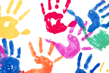 Colorful Multi-Colored Children's Handprints Background