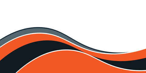 Abstract orange line background curve element with white space for text and message design, overlapping layers, vector