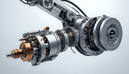 Robotic arm segment with complex mechanical assembly