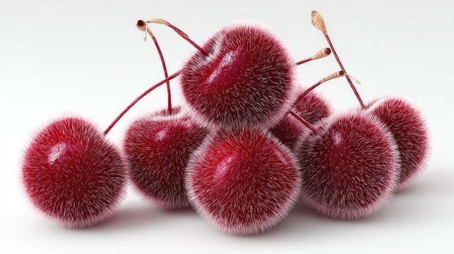 Fluffy cherries create a playful, whimsical mood - perfect for adding a unique touch to your creative projects and stand out with these delightfully quirky fruits