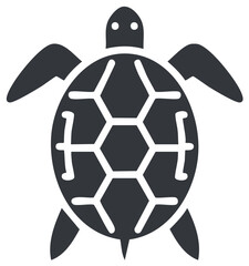 Obraz premium Sea Turtle Silhouette Vector Illustration, Minimalist Animal Design for Nature and Marine themes