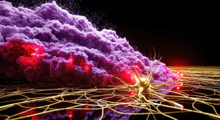 A purple cloud with a gold blob in the middle