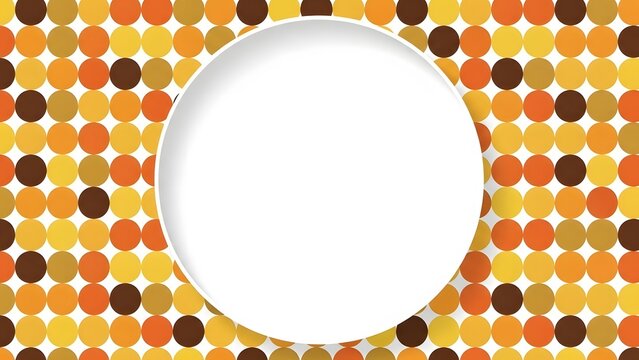 Retro Polka Dot Background with White Circular Frame perfect for website banner, social media post, presentation background, product packaging, invitation card,