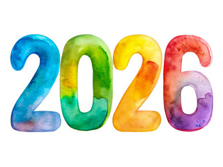 Watercolor Rainbow Gradient Merry Christmas 2026