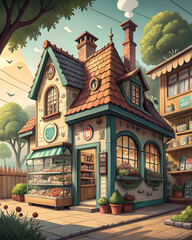 Whimsical Small-Town Bakery Cafe