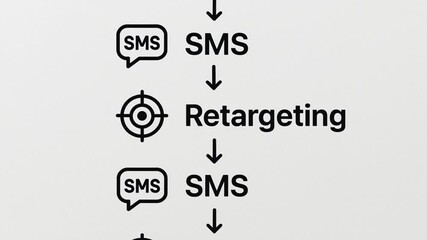 marketing automation workflow performance concept. Workflow steps for email and SMS marketing strategy. - Powered by Adobe
