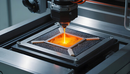 Laser engraving machine working on a metal surface