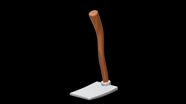 hoe 3D Animation, Alpha Channel, Transparent Background
