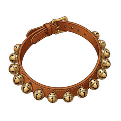 A festive jingle bell collar with a row of golden bells.