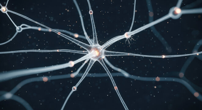 A close up of a brain with many neurons