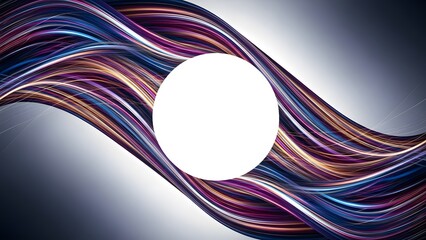Dynamic Colorful Abstract Waves Background with Central White Circle perfect for website banner, presentation background, technology concept, digital marketing,