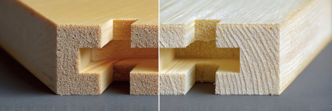 Detailed View of a Wood Joint Showcasing Craftsmanship and Precision in Joinery Techniques for Construction