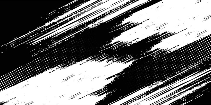 Vector striped pattern, grunge stripe seamless background, black and white brush strokes. grungy stripes. EPS 10