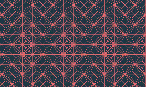 Geometric Kimono Pattern Pink and Navy blue