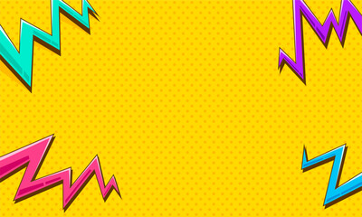 comic cartoon pop art in yellow background 