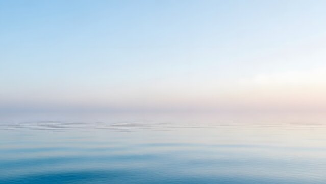 Serene Pastel Gradient Sky and Water Horizon perfect for website banner, background, wallpaper, spa and wellness marketing, mindfulness apps, presentation