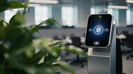 Modern Office Security System with Fingerprint Recognition Technology.