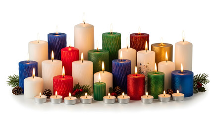 christmas candle and decorations