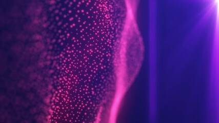 Futuristic purple landscape of glowing digital particles - Powered by Adobe