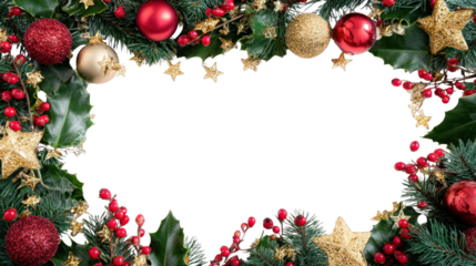 PNG Festive Christmas holiday border decoration.