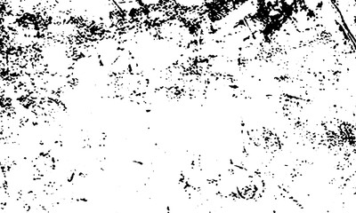 Illustration of abstract grunge texture with black speckles and scratches on white background