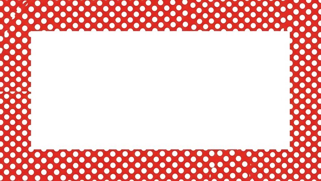 Red Polka Dot Frame with White Blank Copy Space perfect for Website banner, social media post, invitation card, gift tag, product label, presentation slide,