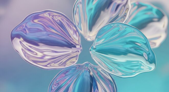 Abstract liquid art with iridescent swirling colors