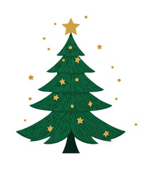 Fototapeta premium PNG Festive evergreen adorned stars
