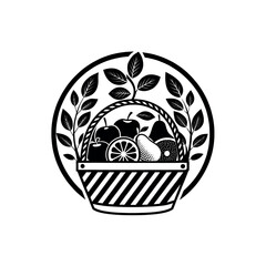 fruits silhouette logo vector line art logo design