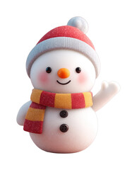 Fototapeta premium PNG Cheerful snowman waving hello.