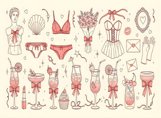 Romance design elements illustration