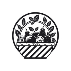 fruits silhouette logo vector line art logo design