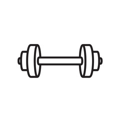 Dumbbell Icon Symbol: Gym, Fitness, Exercise, Workout, Training, Sport, Weight, Muscle, Bodybuilding, and Equipment Concepts