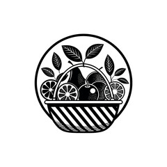 fruits silhouette logo vector line art logo design