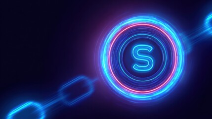 Secure Blockchain Smart Contract Seal Highlights Decentralized Protection in Neon Digital Style