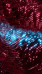 Shiny 3D Red and Blue Sequin Mosaic Texture resembling Disco Ball