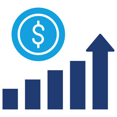 Revenue Flat Blue Icon
